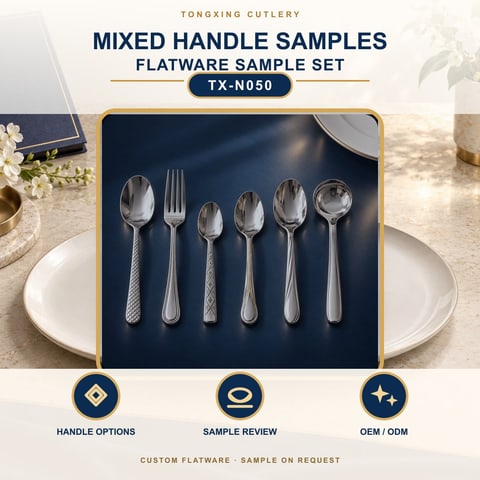Mixed Handle Cutlery Sample Assortment, TX-N050, lifestyle setting