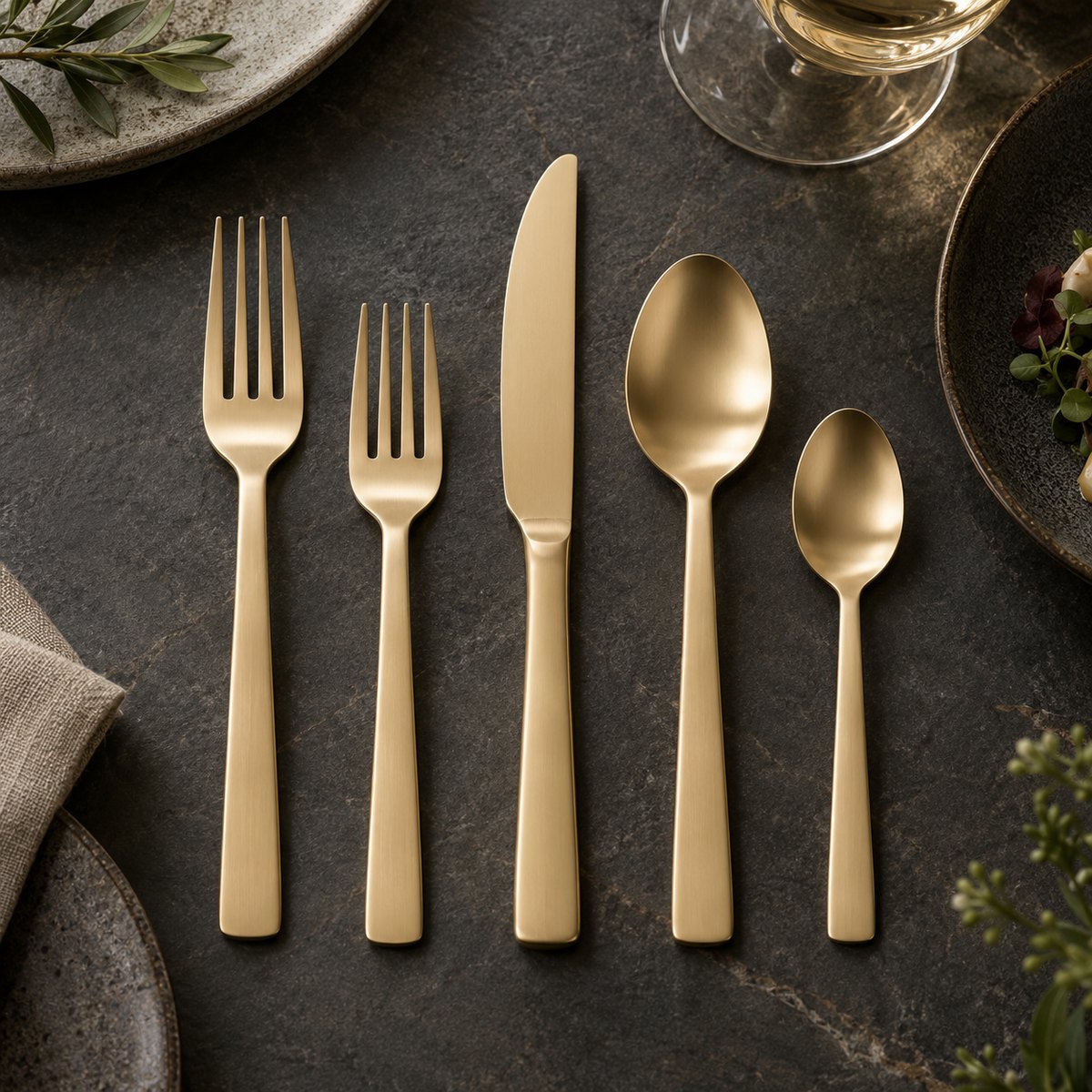 Champagne Gold Wedding Flatware Set, TX-N065, original OEM ODM concept