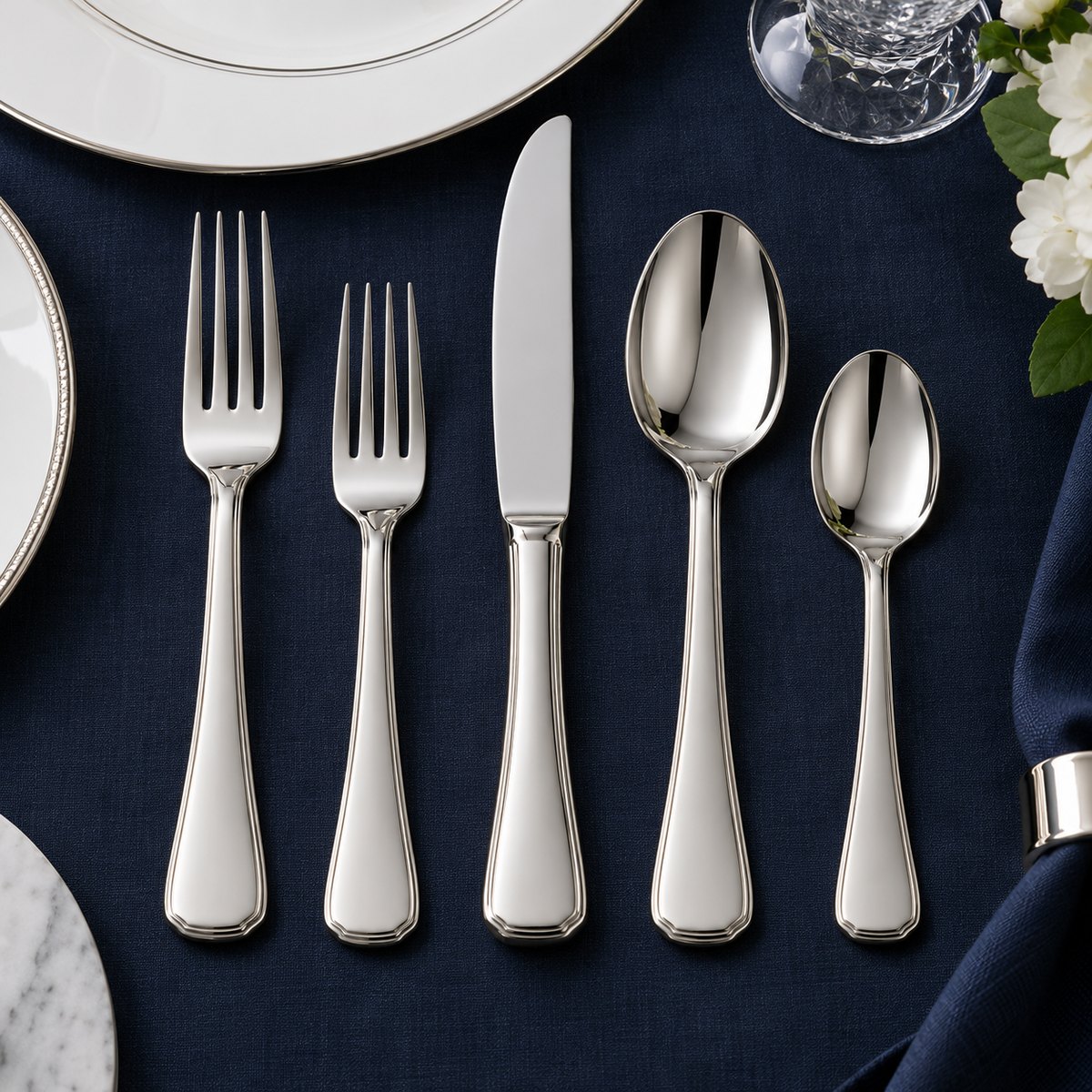 Continental Wide 5-Piece Stainless Steel Flatware Set, TX-N098, original OEM ODM concept