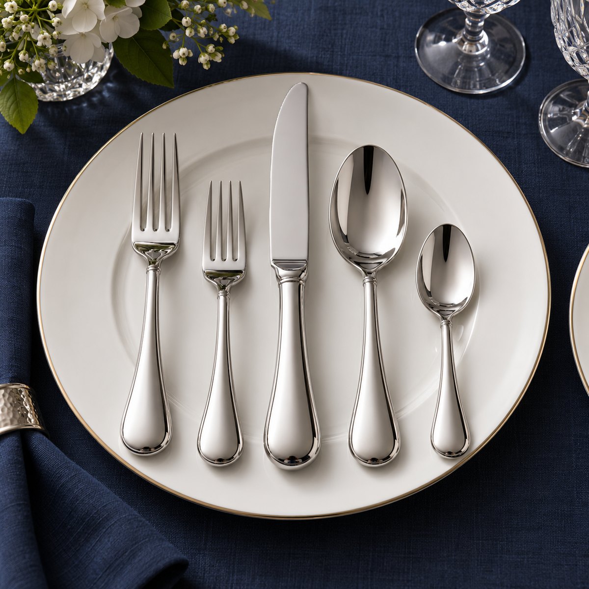 Heavy Teardrop 5-Piece Stainless Steel Flatware Set, TX-N099, original OEM ODM concept